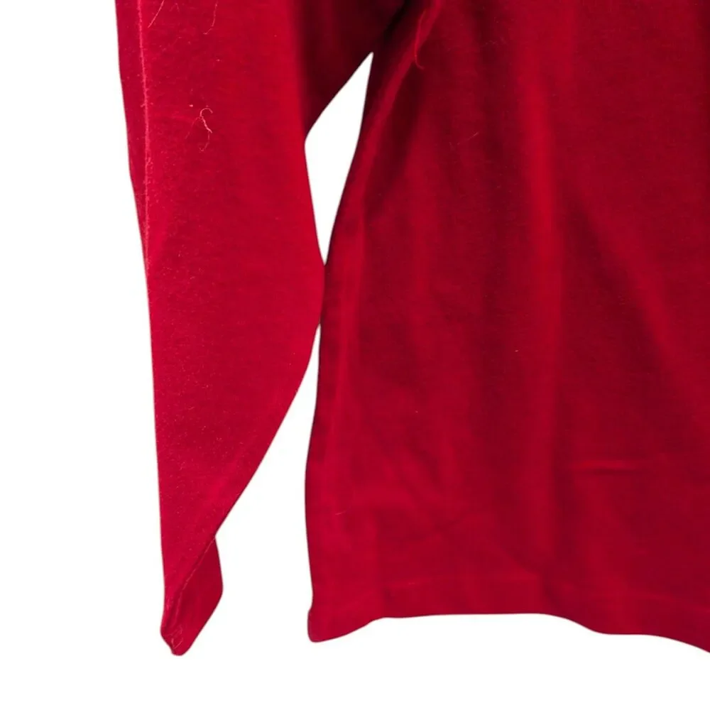 Deadstock Eddie Bauer Y2K Kids Snowboard Ski Long Sleeve Tee Red Navy L Vintage